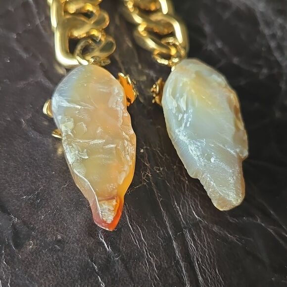 ZIMMERMANN Chain & Flower Drop Earrings Quartz NEW - Picture 9 of 10